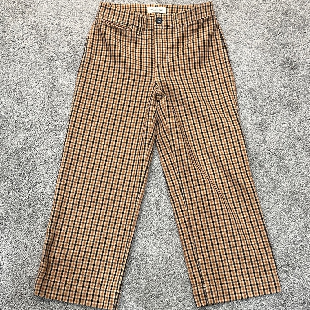 Madewell Plaid Wide Leg Pant